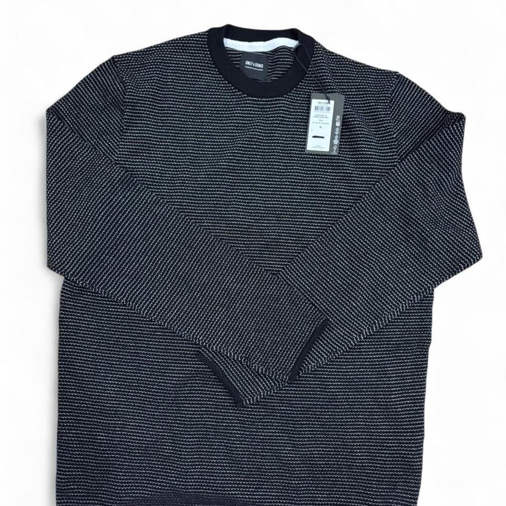 Only & Sons Black and White Striped Sweater